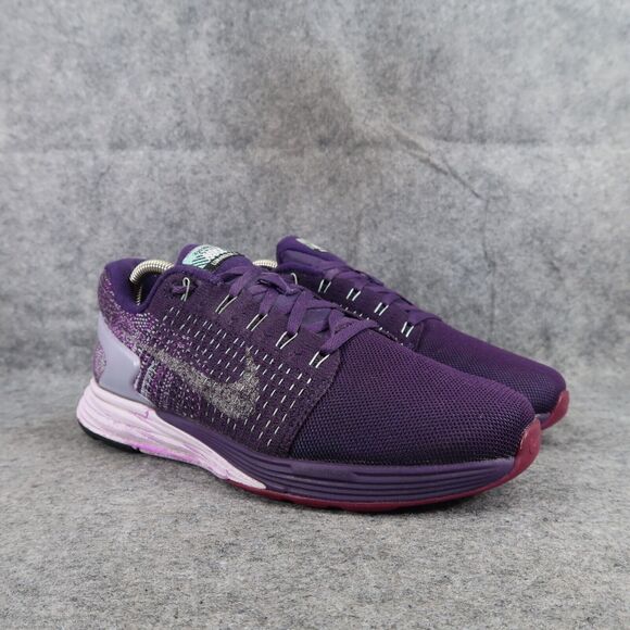 Nike Shoes Womens 8.5 Athletic Trainers Lunarglide 7 Running H2O Repel Purple - Picture 1 of 13